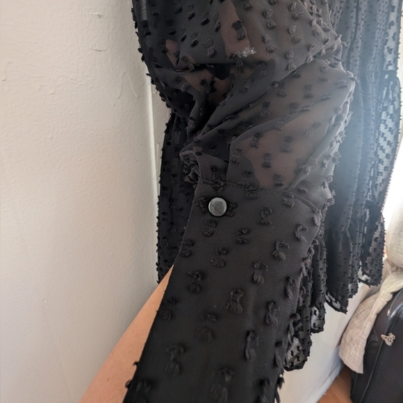 H&M Black Long Sleeve V-Neck Sundress - Picture 10 of 15